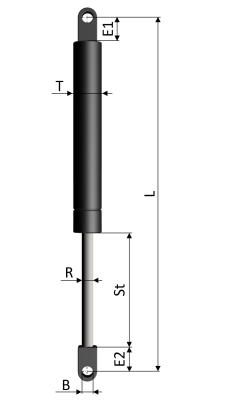 Gas Struts with Welded Ends